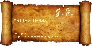 Galler Hedda névjegykártya